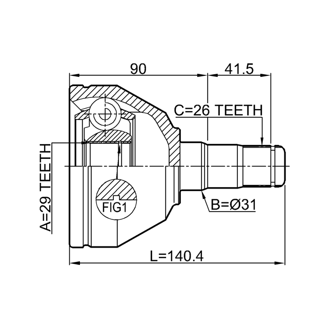 FEBEST 2711-XC90WDLH